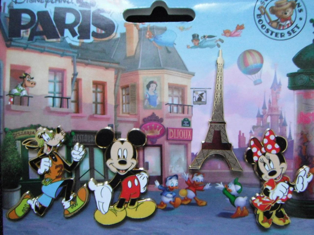 Booster/set 4 Pins Disney Disneyland Paris: Mickey à Paris + Tour Eiffel